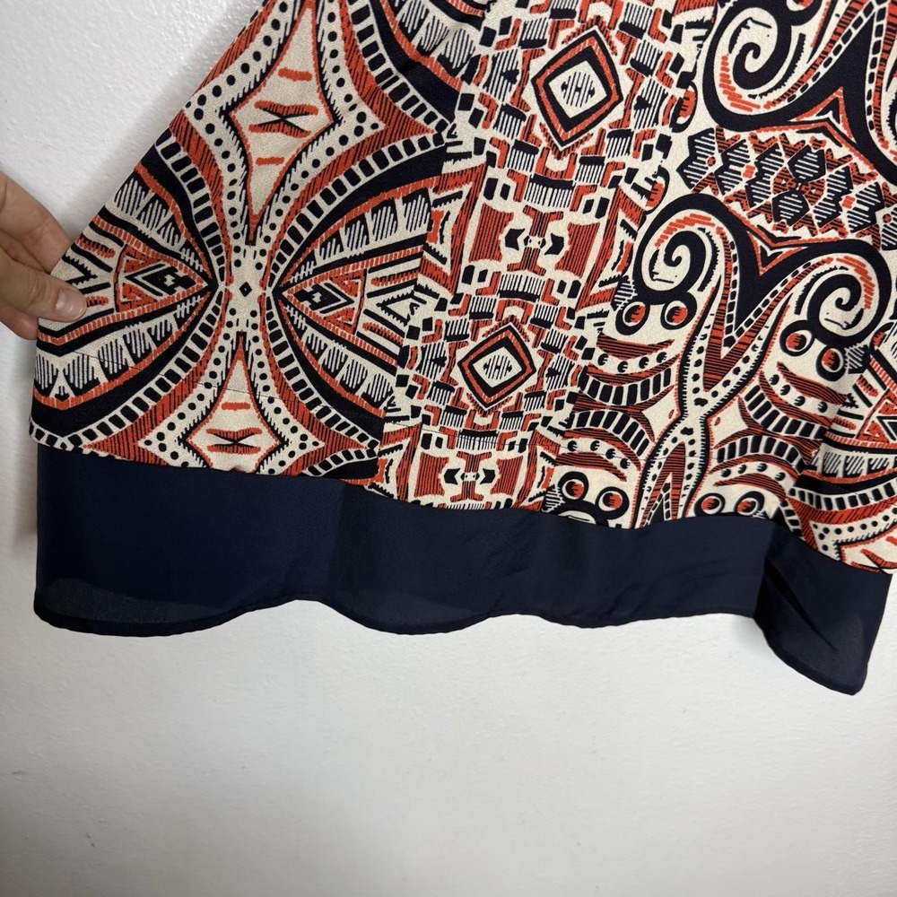 New Collective Concepts Donnie Graphic Print Blouse Tank Top Orange Womens Large - Picture 3 of 8